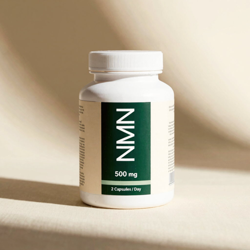 MedicLab NMN 500 mg bottle, 60 capsules, linen and forest green label