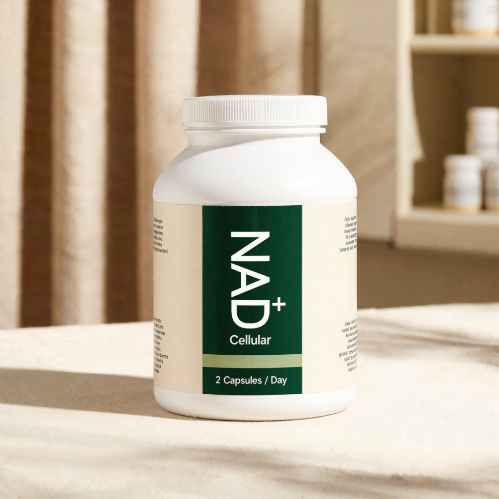 MedicLab NAD+ Cellular bottle, 60 capsules, linen and forest green label